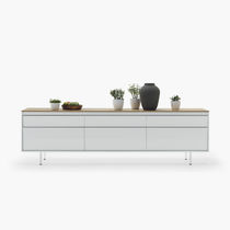 Buffet contemporain / en bois / blanc