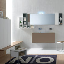 Meuble vasque double / suspendu / en bois...