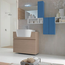 Meuble vasque à poser / en bois / contemporain...