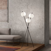 Lampe sur pied / en métal / en verre soufflé...