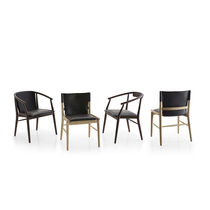 Chaise contemporaine / en cuir / en bois...