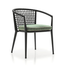 Chaise contemporaine / tapissée / avec accoudoirs...