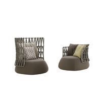 Fauteuil contemporain / en tissu / en fibres...