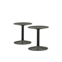 Table d&#039;appoint contemporaine / en gr&egrave;s / avec pi&egrave;tement en acier inoxydable / ronde