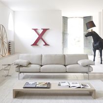 Canapé contemporain / beige / noir / en...