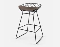 Tabouret de bar contemporain / en cuir /...