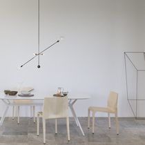 Chaise contemporaine / en cuir / en placage...