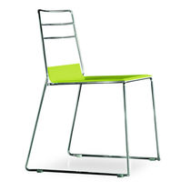 Chaise contemporaine / en cuir / avec piètement...