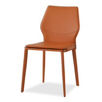 Chaise contemporaine / en cuir / tapissée...