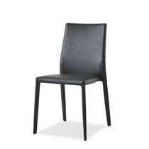 Chaise contemporaine / en cuir / tapissée...
