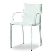 Chaise contemporaine / en cuir / tapissée...