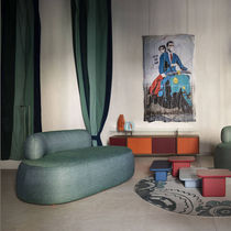 Canapé contemporain / gris / en tissu /...