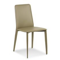 Chaise contemporaine / en cuir / tapissée