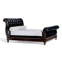 Lit double / chesterfield / tapissé / avec...