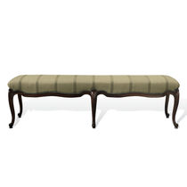 Banc de style / en acajou / en tissu / tapissé