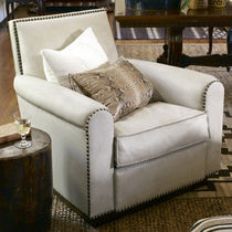 Fauteuil club classique / en cuir / à coussins...
