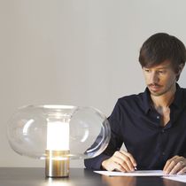 Lampe de table / en métal / en verre soufflé...