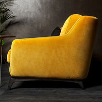 Canapé contemporain / marron / jaune / en...