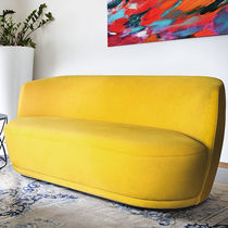 Canapé contemporain / jaune / en tissu /...