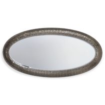 Miroir mural / contemporain / ovale / marron