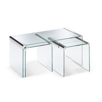 Table gigogne contemporaine / en verre trempé...