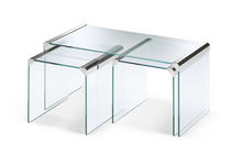 Table gigogne contemporaine / en verre /...