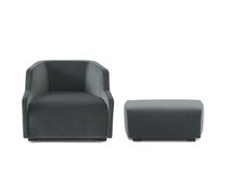 Fauteuil contemporain / en velours / avec...