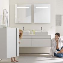 Meuble vasque double / suspendu / en bois...