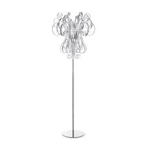 Lampe sur pied / en métal chromé / en verre...