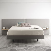 Lit double / contemporain / tapissé / avec...