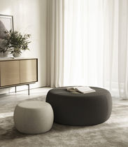Pouf contemporain / en tissu / rond / bleu
