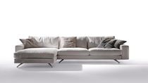 Canapé contemporain / marron / en tissu...