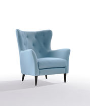 Fauteuil contemporain / en tissu / bleu