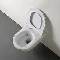 WC suspendu / en céramique / blanc / ovale