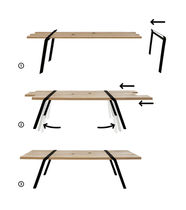 Table contemporaine / en métal / avec piètement...