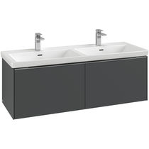 Meuble vasque double / suspendu / en bois...