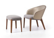 Tabouret contemporain / en hêtre / en textile...