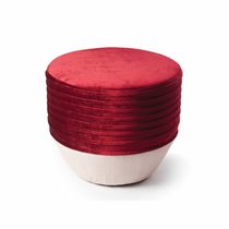 Pouf contemporain / en tissu / rond