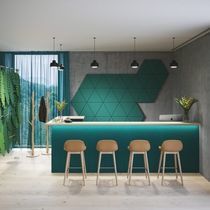 Banque d'accueil MDF / en tissu / lumineuse