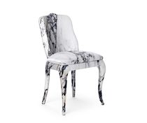 Chaise design original / tapissée / en tissu