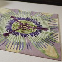 Tapis contemporain / à fleurs / en soie...