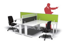 Séparateur de bureau au sol