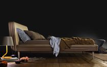 Lit double / contemporain / tapissé / en...