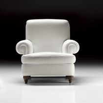Fauteuil contemporain / en cuir / en tissu