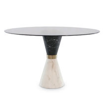 Table à manger contemporaine / en verre...