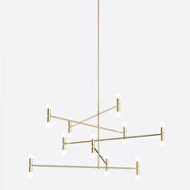 Suspension / en laiton / en verre / contemporaine
