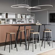 Tabouret contemporain / en chêne / marron...