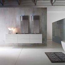 Meuble vasque double / suspendu / en bois...