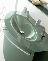 Meuble vasque suspendu / en aluminium /...