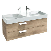 Meuble vasque double / suspendu / en bois...